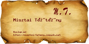 Misztai Tétény névjegykártya